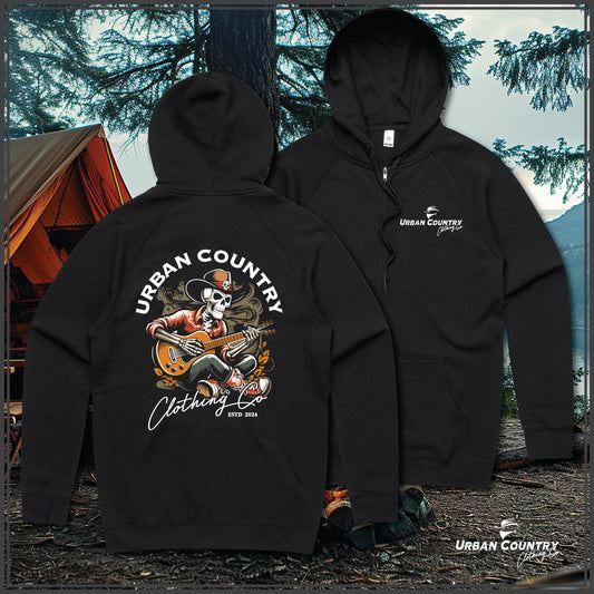 Mens Guitar Zipped Hoodie