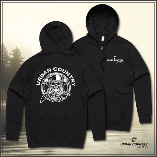 Mens Two Guns Zipped Hoodie