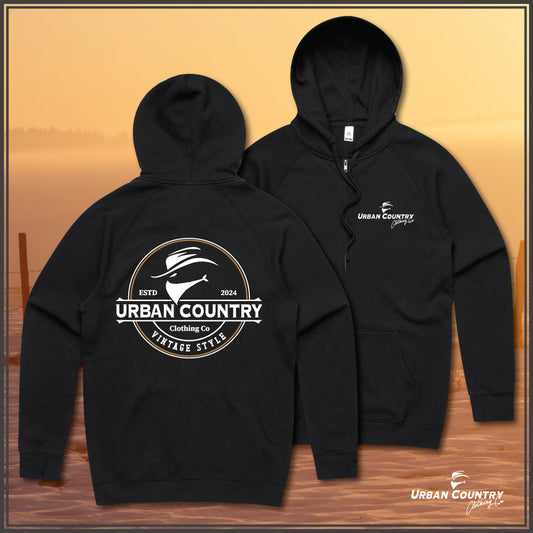 Mens Vintage Zipped Hoodie